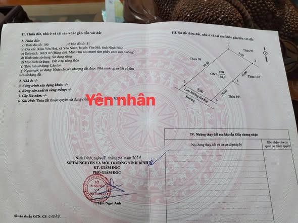 Đất nền Yên Hòa, Yên Nhân 180m² giá chỉ 8xx triệu - Vị trí đắc địa gần chợ!