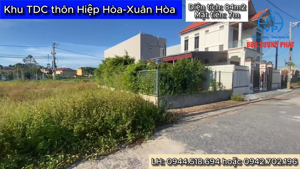Đất nền Thôn Hiệp Hòa, xã Xuân Hòa 84m² - Sổ đỏ chính chủ, giá tốt!