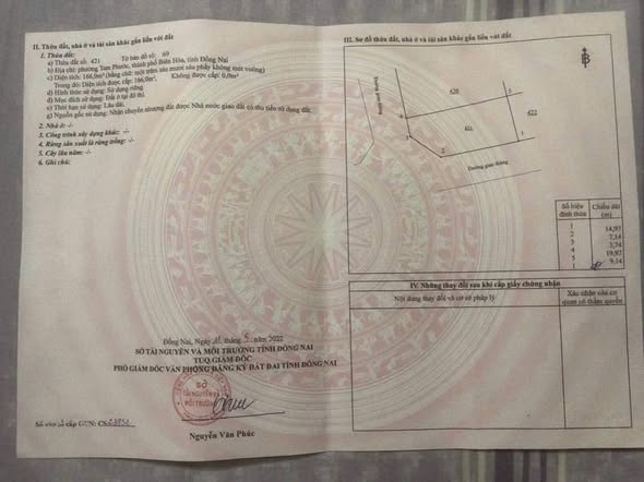 Đất nền lô góc mặt tiền 2 đường tại Tam Phước, Biên Hòa - Giá chỉ 3.45 tỷ!