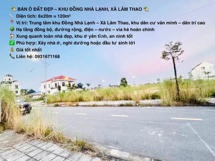 Đất nền đẹp 120m² tại Đồng Nhà Lạnh, Lâm Thao - Giá tốt, cơ hội đầu tư hấp dẫn!