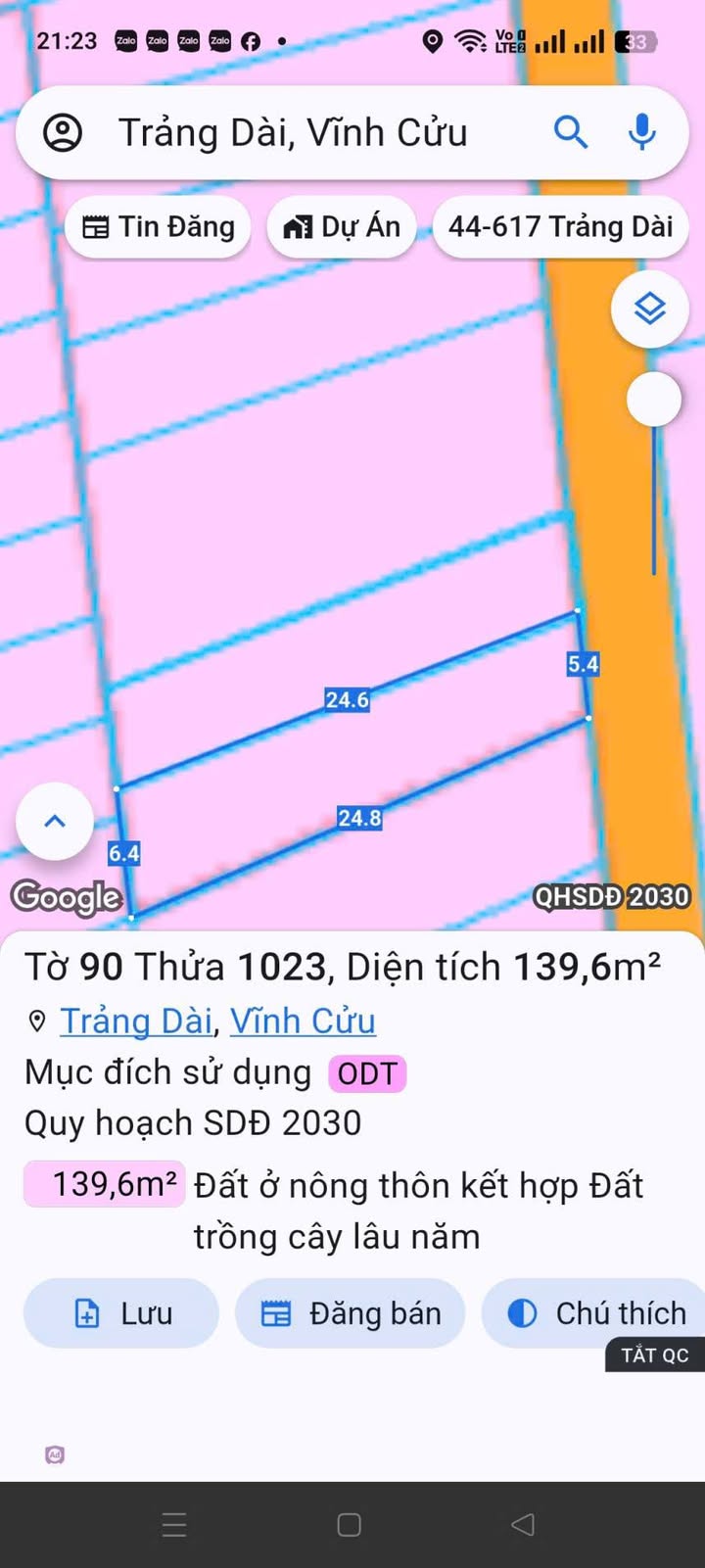 Đất thổ cư Trảng Dài, Biên Hòa 587m² giá 1.75 tỷ - Cơ hội vàng đầu tư!