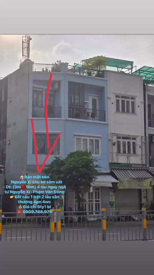 Bán mặt tiền Nguyễn Xí, Bình Thạnh 30m² giá 6.1 tỷ - Kinh doanh sầm uất!