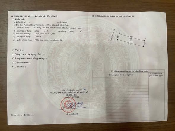 Lô đất đẹp Phố Nguyễn Trãi, Phúc Yên 124,6m² - Cơ hội đầu tư sinh lời!