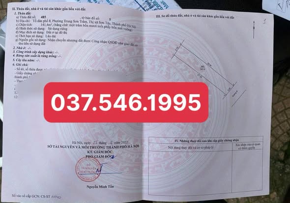 Đất thổ cư 141m² Trung Sơn Trầm - Giá đầu tư hấp dẫn!