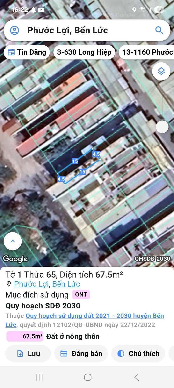 Đất lô gốc 2 mặt tiền chợ Gò Đen, 67m² giá 4.5 tỷ - Cơ hội đầu tư hiếm có!