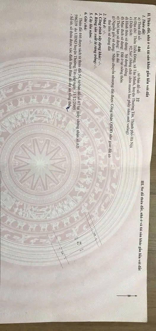 Đất thổ cư Triều Đông - Tân Minh 92.5m² giá 3.2 tỷ - Sổ đỏ chính chủ