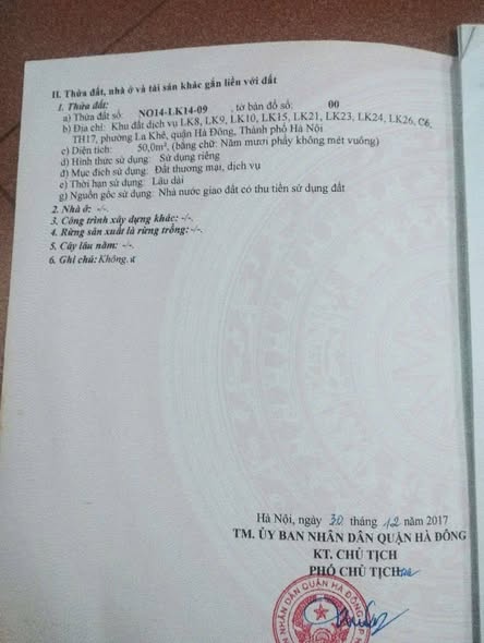 Bán lô đất Dọc Bún 1, Hà Đông 50m² giá 14.5 tỷ - Sổ đỏ chính chủ, xây 7 tầng!