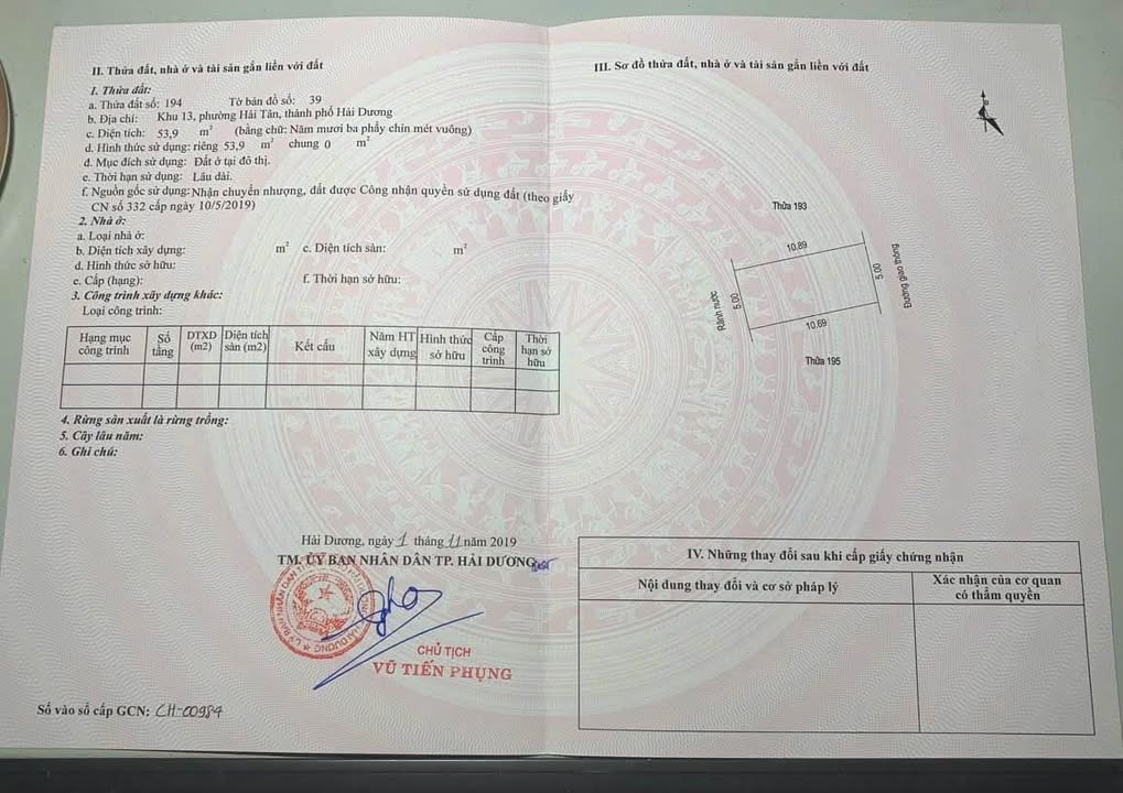 Đất nền Hải Tân, Hải Dương 54m² giá 1.6 tỷ - Mặt tiền rộng, hướng Đông!