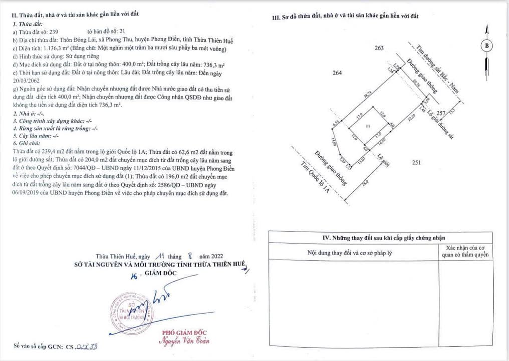 Đất mặt tiền Quốc lộ 1A - Phong Điền 1.136m² chỉ 4.2 tỷ - Tiềm năng kinh doanh lớn!