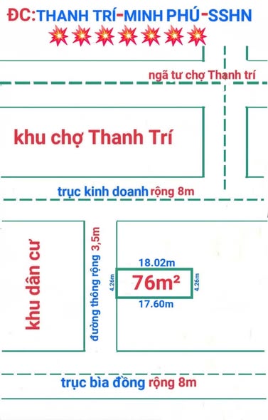 Đất nền Minh Phú Sóc Sơn 76m² giá 1.5 tỷ - Tiềm năng đầu tư cao!