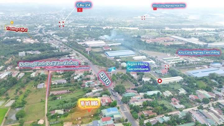 Đất mặt tiền Quốc lộ 14 tại KCN Tâm Thắng 1617m² giá 1.617 tỷ - Cơ hội đầu tư tuyệt vời!