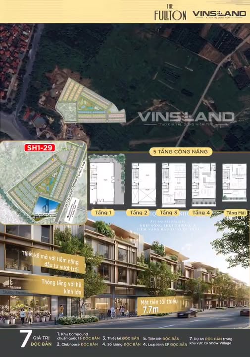 Shophouse The Fullton Hưng Yên 443m² giá 59.75 tỷ - Thiết kế biệt thự sân vườn đẳng cấp!