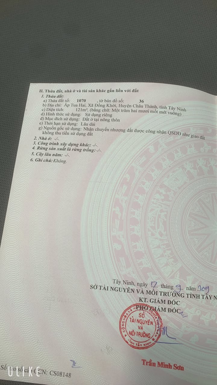 Đất thổ cư 162m² tại Đồng Khởi, Châu Thành - Sổ hồng chính chủ, giá 720 triệu!