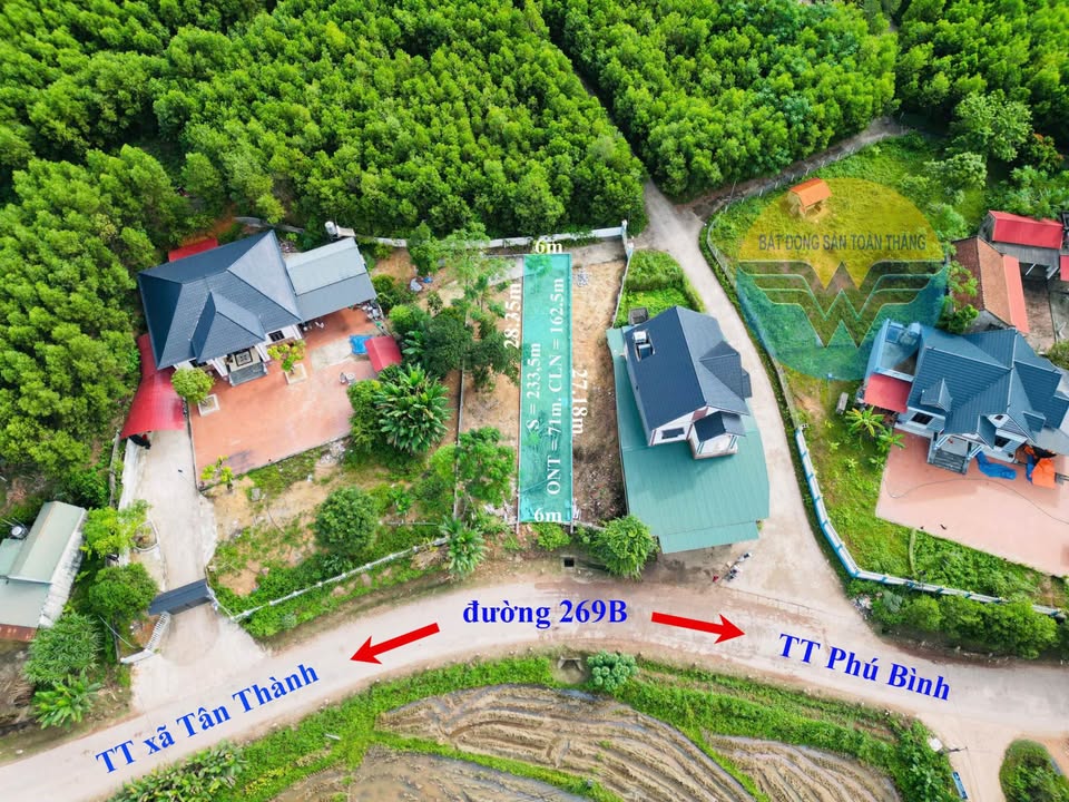 Lô đất đẹp Tân Thành - Phú Bình - Thái Nguyên 200m² chỉ 1.6 tỷ - Đầu tư sinh lời ngay!