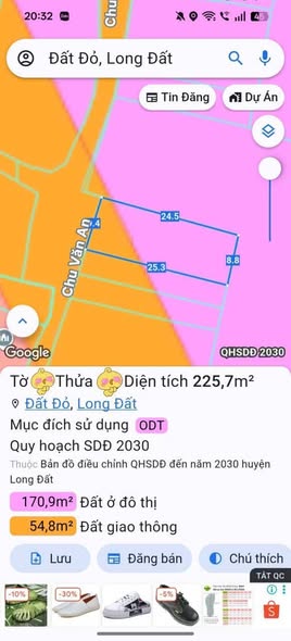 Đất nền Đất Đỏ 225m² giá 1.75 tỷ - Cơ hội đầu tư tuyệt vời!