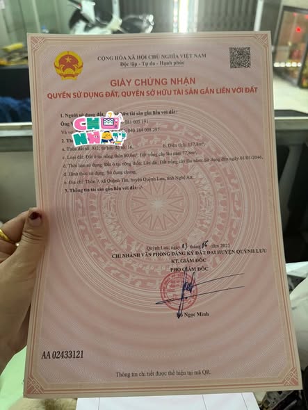 Đất nền thôn 9, xã Quỳnh Tân, 157,8m² giá chỉ 599 triệu - Cần tiền cho con đi du học!