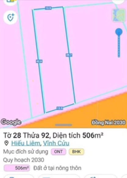 Đất mặt tiền đường Thủy Điện Trị An 500m² giá thỏa thuận - Cơ hội đầu tư hấp dẫn!