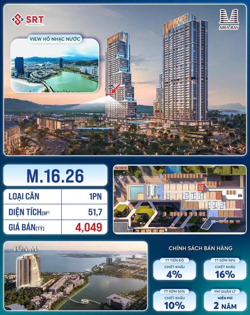 Căn hộ Aria Bay Hạ Long 50m² giá 4 tỷ - View biển tuyệt đẹp!