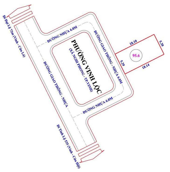 Đất nền Khu phố 5, phường Vinh Lộc 95,6m² giá 1.6 tỷ - Vị trí phát triển, dân cư đông đúc!
