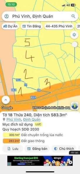 Đất nền Phú Vinh Định Quán 3000m² giá 500 triệu - Mặt tiền 50m, xe hơi vào tận nơi!