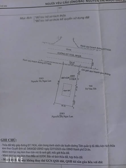 Đất nền phường Tân Đông Hiệp 1119m² giá 35 tỷ - Đầu tư sinh lời ngay!