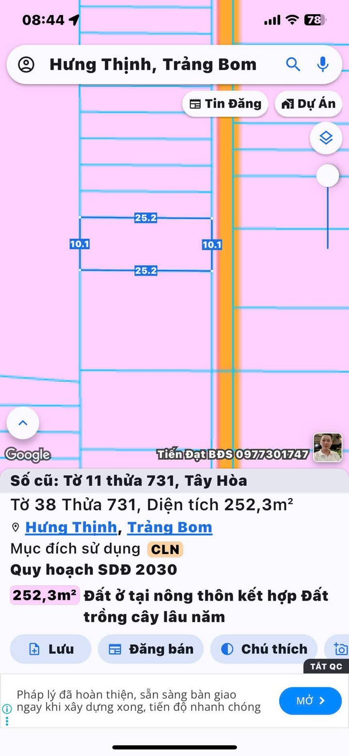 Đất nền Hưng Thịnh 250m² giá 1 tỷ - Sát Quốc lộ 1A, cơ hội đầu tư tuyệt vời!