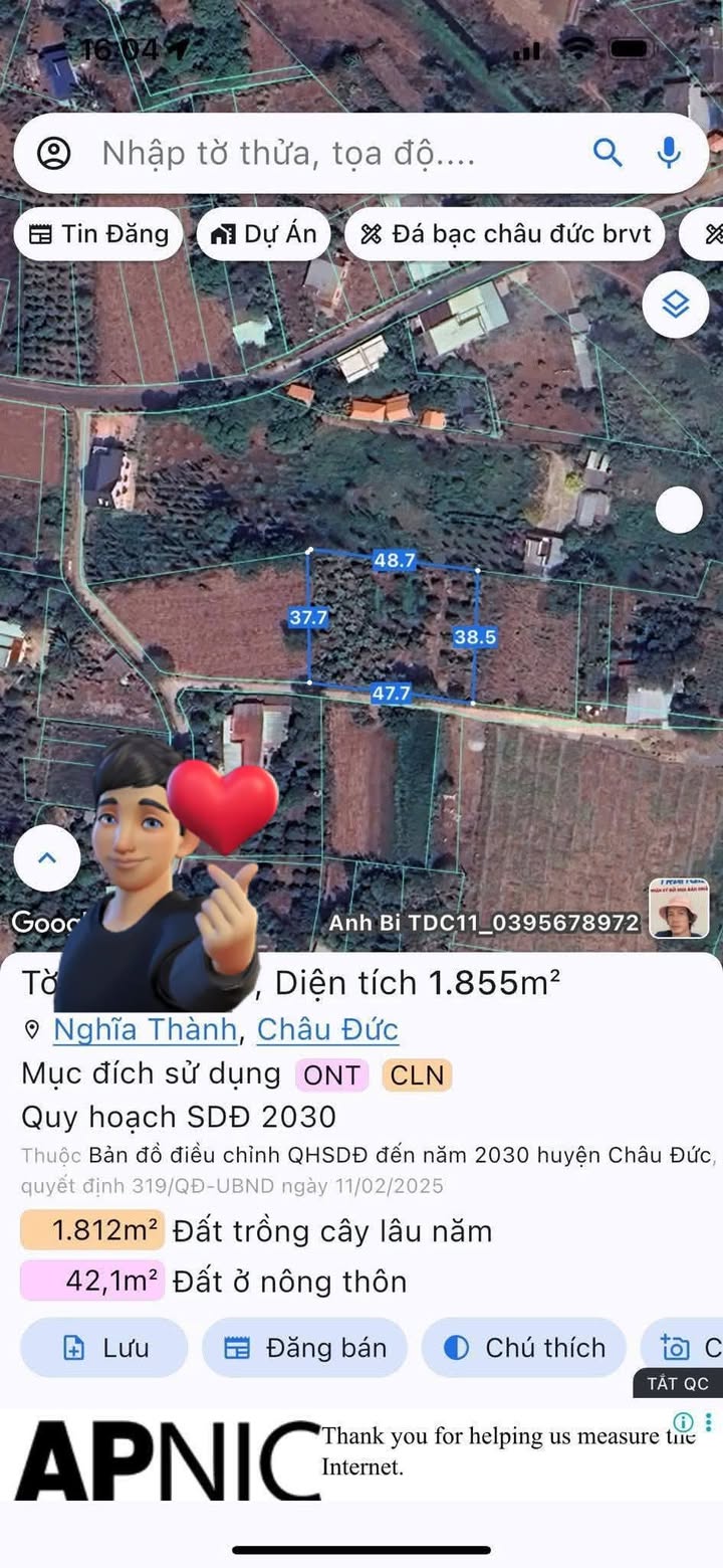 Đất nền Nghĩa Thành 1800m² giá 3.4 tỷ - Đầu tư sinh lời ngay!