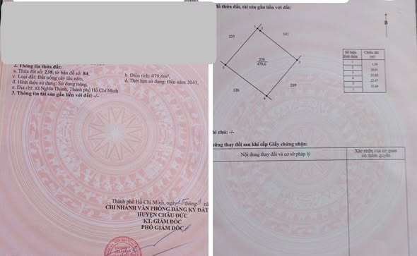 Đất nền Nghĩa Thành - Châu Đức 479m² giá 1 tỷ - Đầu tư sinh lời ngay!