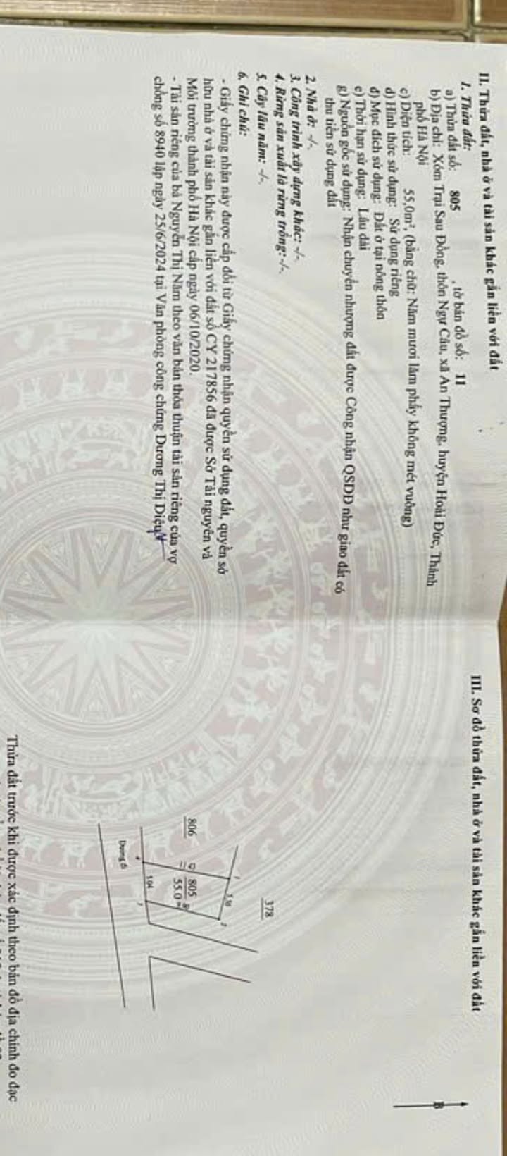 Đất nền 55m² đường Liên Thôn, Hoài Đức - Chính chủ bán gấp!