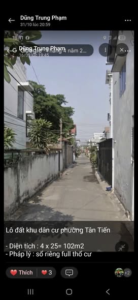 Lô đất Tân Tiến Biên Hòa 102m² giá 3.2 tỷ - An cư lý tưởng!