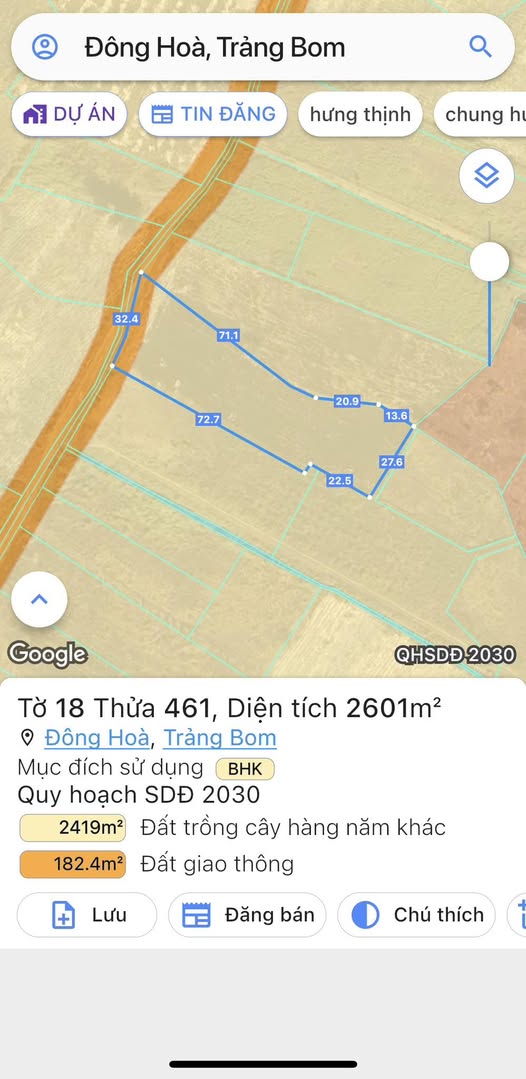 Đất nền ấp Hòa Bình, xã Hưng Thịnh 2600m² giá 6.038 tỷ - Sổ đỏ chính chủ, thương lượng tốt!