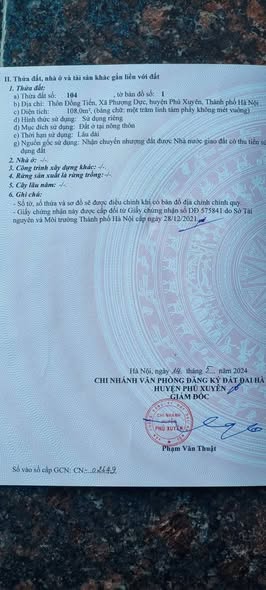 Đất nền Phượng Dực, Phú Xuyên 108m² - Tiềm năng sinh lời cao!