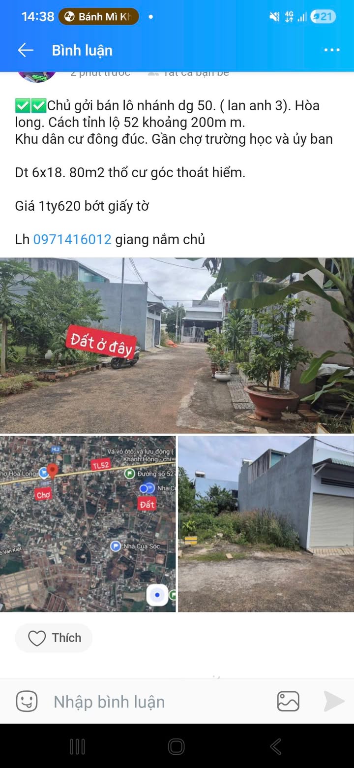 Đất nền Hòa Long 80m² giá 1.62 tỷ - Khu dân cư đông đúc, tiện ích đầy đủ!