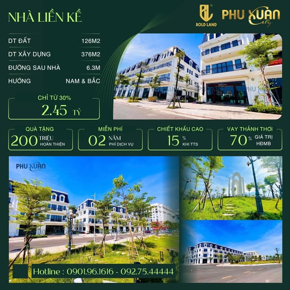 Nhà liền kề Phú Xuân City, Huế 126m² giá 8.165 tỷ - Cơ hội đầu tư vàng!
