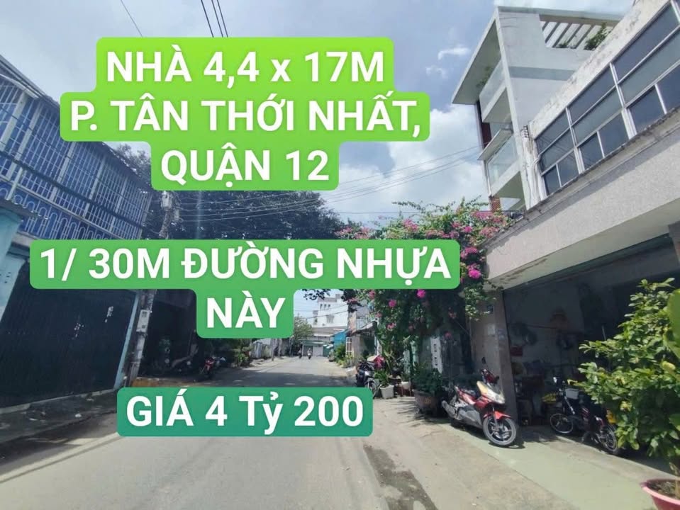 Nhà cấp 4 phường Tân Thới Nhất quận 12, diện tích 74.8m² giá 4.2 tỷ - Vị trí đẹp, tiện ích xung quanh đầy đủ!