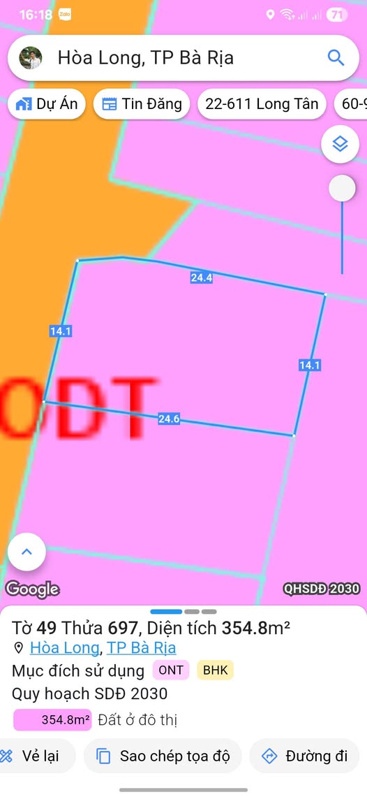 Đất nền góc 2 mặt tiền tại Hòa Long, Bà Rịa 355m² - Đầu tư sinh lời ngay!