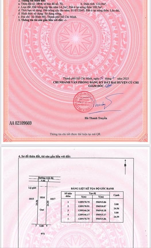 Đất Sổ Riêng Củ Chi 122m² giá 1.7 tỷ - Cơ hội đầu tư hấp dẫn!