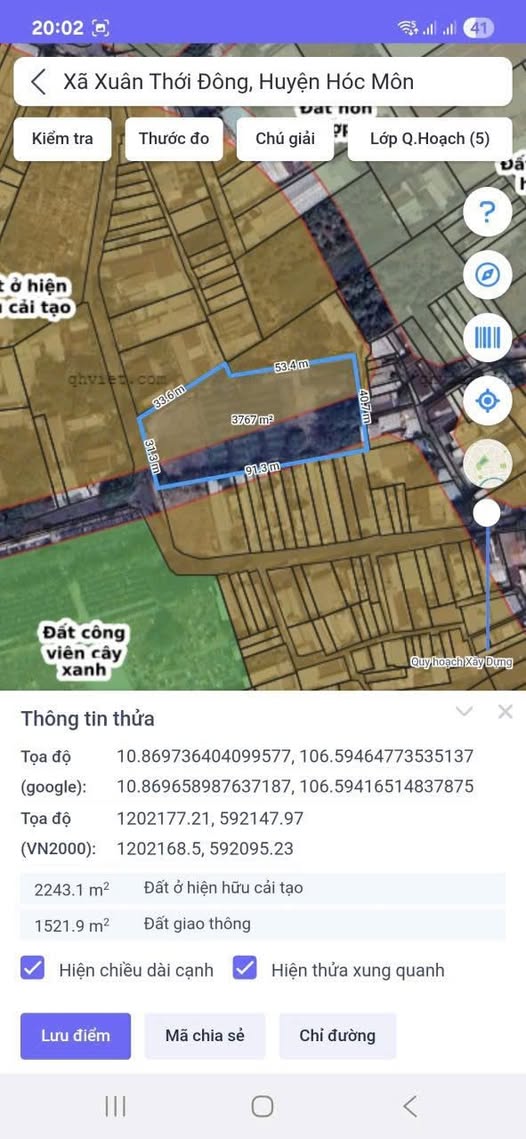 Đất thổ cư 990m² xã Xuân Thới Đông, Hóc Môn 3767m² - Cơ hội đầu tư hấp dẫn!
