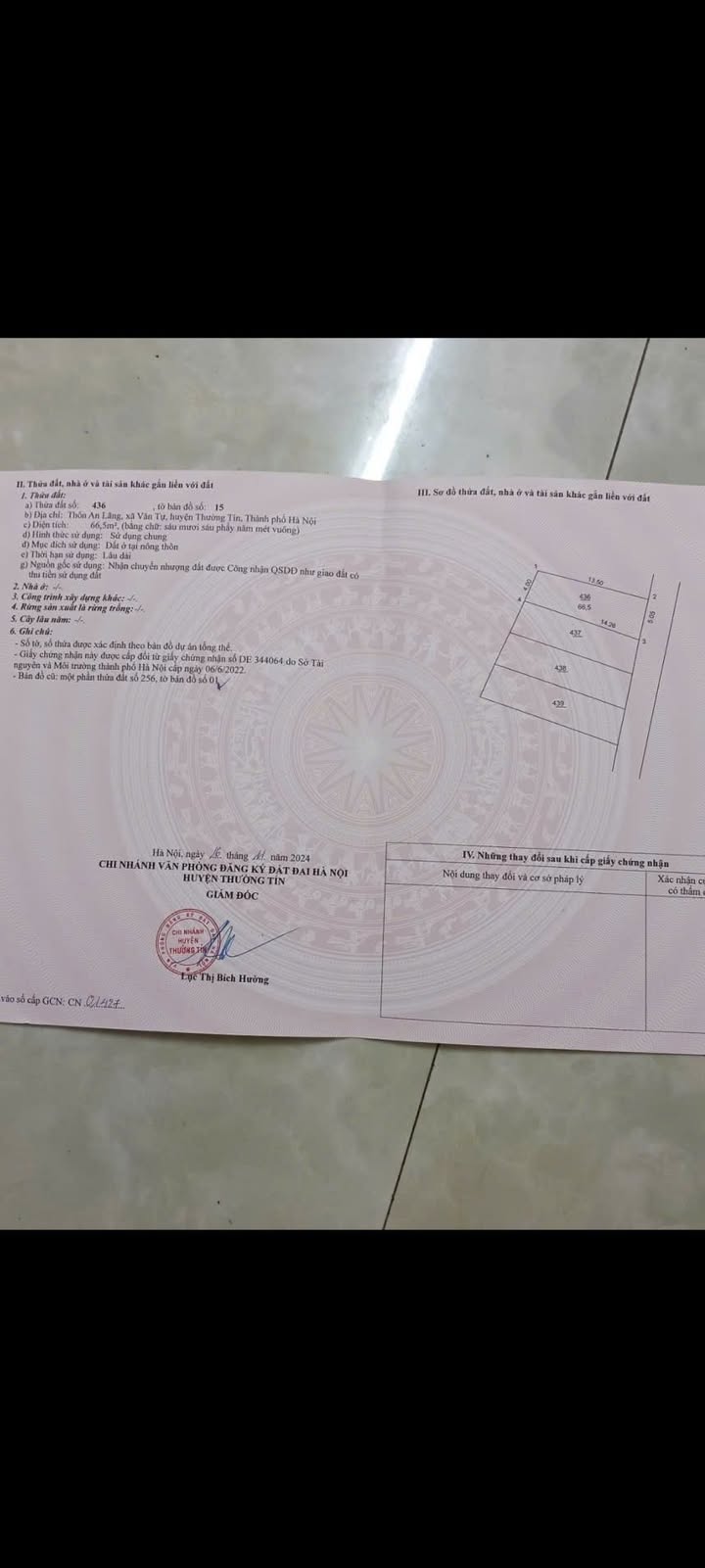 Đất An Lãng - Văn Tự - Thường Tín 66.5m² giá 2.25 tỷ - Ô tô vào tận nơi!