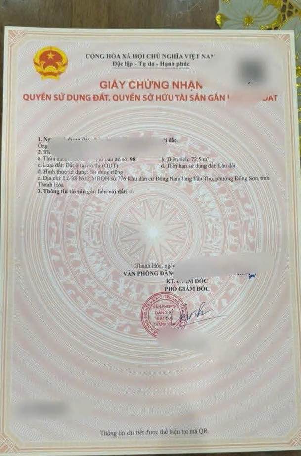 Đất nền Phú Sơn Thanh Hóa 72.5m² giá chỉ 4.15 tỷ - Cơ hội đầu tư tuyệt vời!