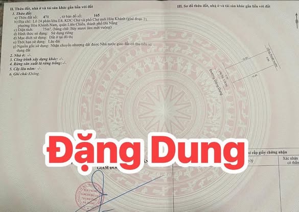 Bán đất Đặng Dung, Đà Nẵng 75m² giá 5.99 tỷ - Khu vực kinh doanh sầm uất!