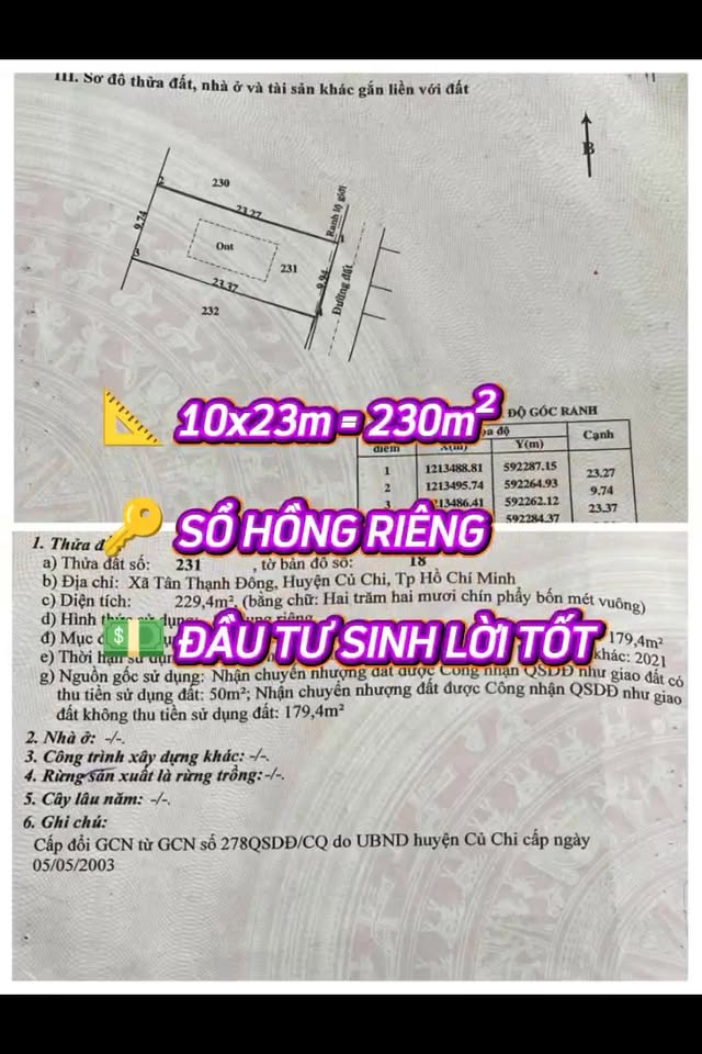 Nhà mặt tiền Tân Thạnh Đông 230m² giá 2.4 tỷ - Đầu tư sinh lời ngay!