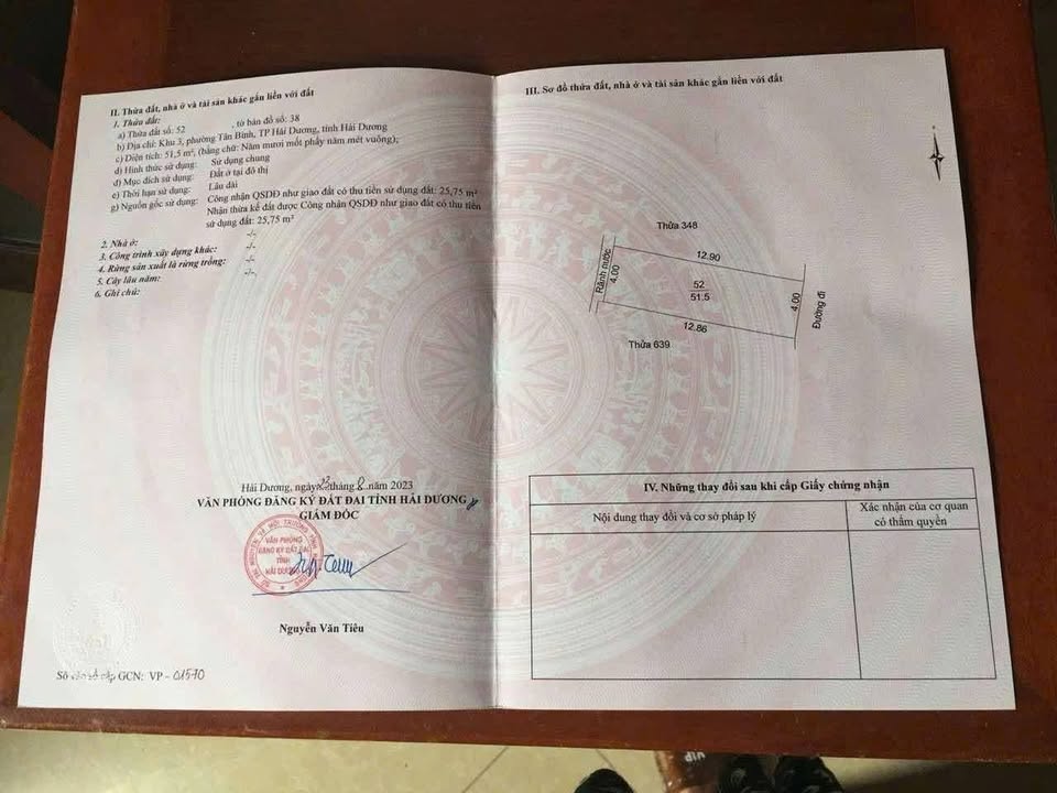 Đất nền phố Nguyễn Chí Thanh, TP Hải Dương 51.5m² giá 2.1 tỷ - Sổ hồng chính chủ!