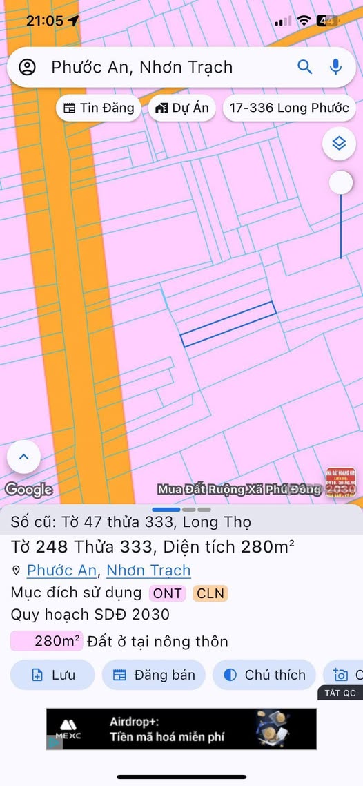 Đất nền Long Thọ Nhơn Trạch 276m² giá 2.2 tỷ - Cơ hội đầu tư tuyệt vời!