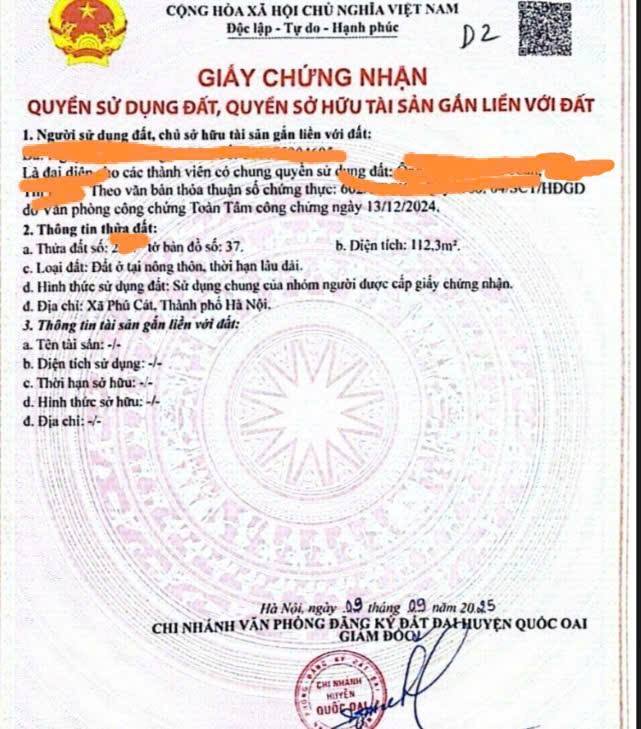 Đất nền Phú Cát Quốc Oai 112m² giá chỉ 4x triệu/m² - An cư lý tưởng!