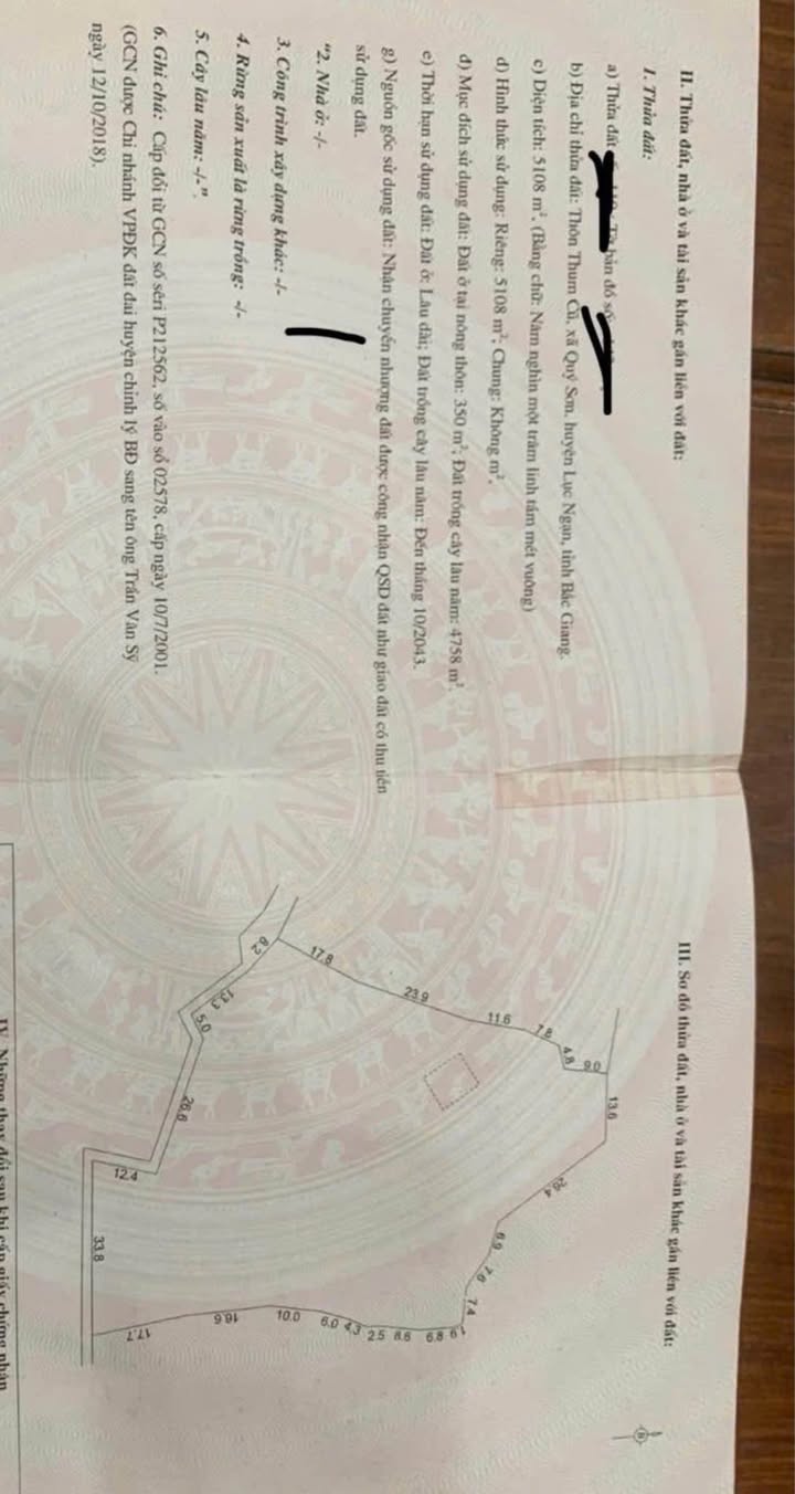 Đất thổ cư 5108m² tại Quý Sơn, Lục Ngạn - Cơ hội đầu tư tuyệt vời!