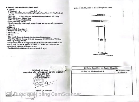 Đất nền 115m² phường Trung Sơn Trầm, Sơn Tây - Gần học viện Phòng Không Không Quân!
