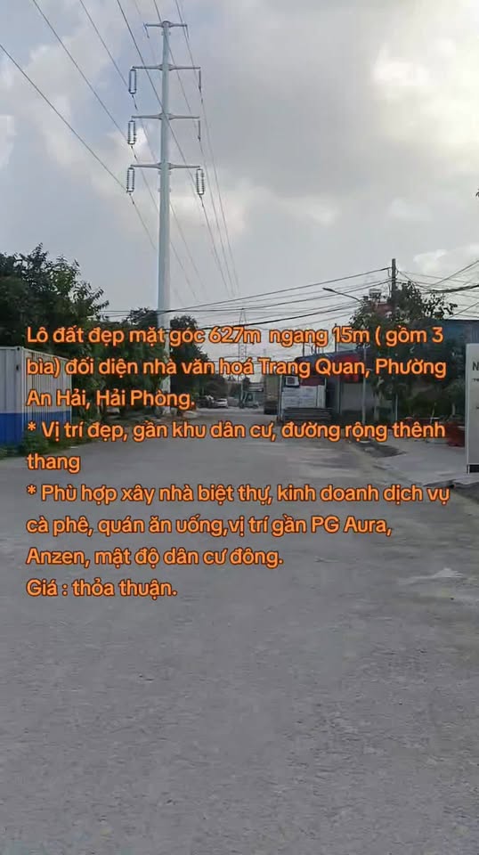 Đất mặt góc 627m² Phường An Hải - Vị trí đẹp, thuận tiện kinh doanh!