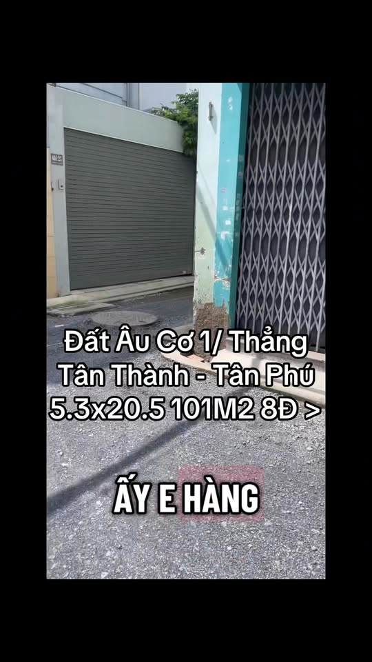 Đất nền Âu Cơ, Tân Phú 101m² giá 8 tỷ - Cơ hội đầu tư tuyệt vời!