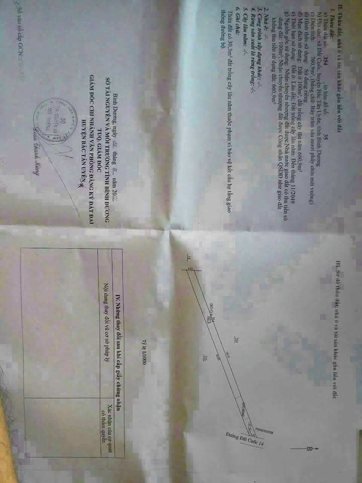 Đất thổ cư Đất Cuốc Bắc Tân Uyên 870m² giá chỉ 1.55 tỷ - Cơ hội đầu tư hiếm có!